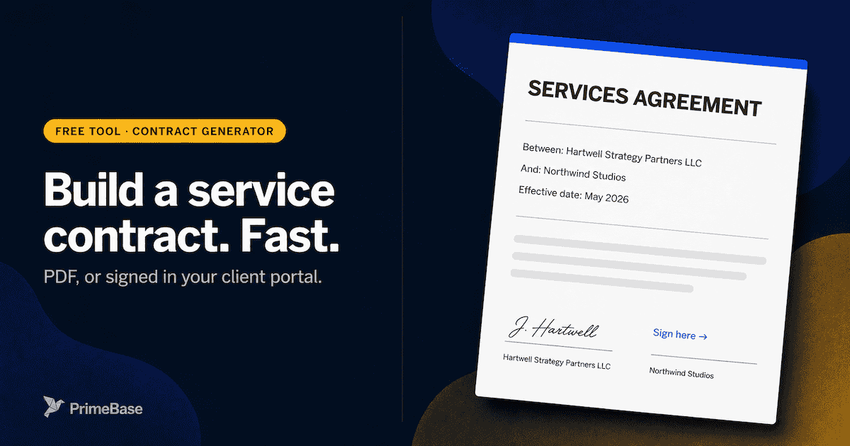 Free contract generator — build a service contract in 5 minutes.
